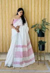 Ktd 2155 Cotton With Silver Patta Border Saree